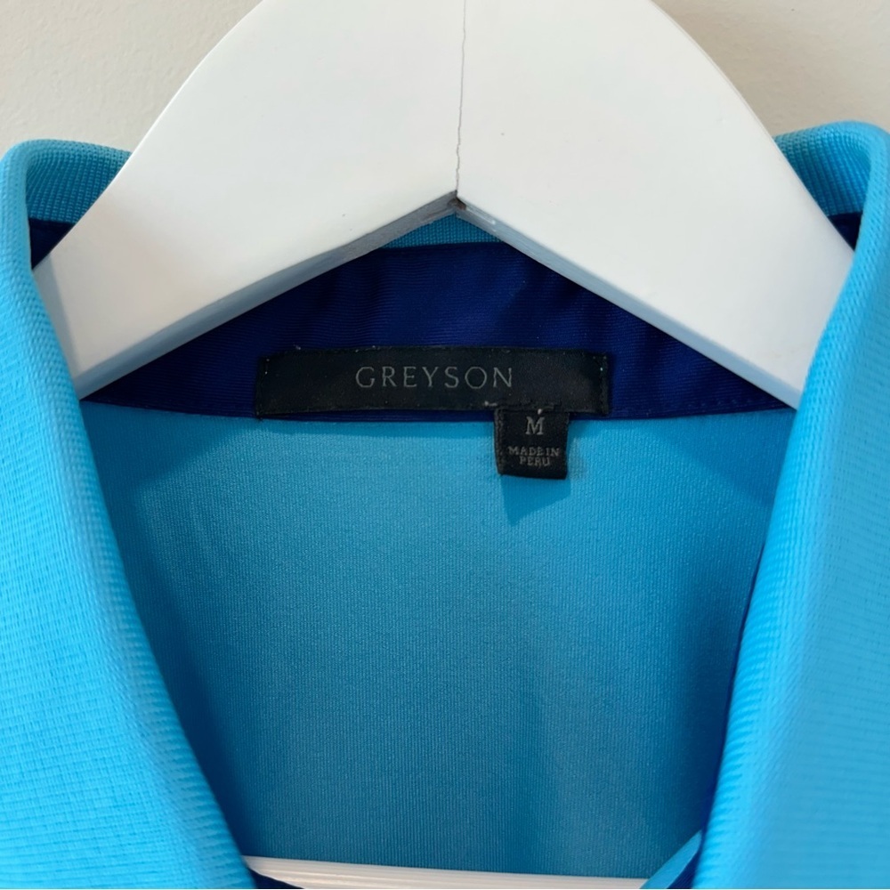 Greyson Golf Polo Short Sleeve Shirt River Club Atlanta Blue Mens Size Medium - Picture 3 of 13